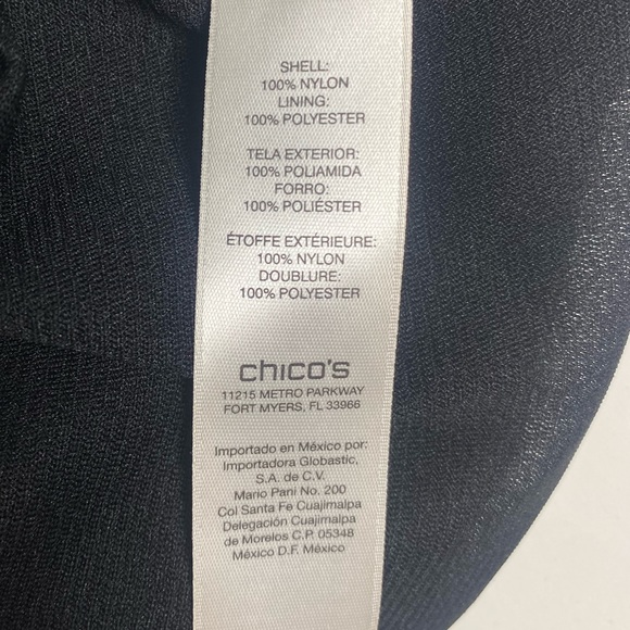 Chico's Black Mesh Long-Sleeve Waist Banded Sporty Top Size 0 - Picture 6 of 7